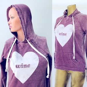 NWT GRAYSON THREADS Deconstructed WINE Hoodie TOP Size XS